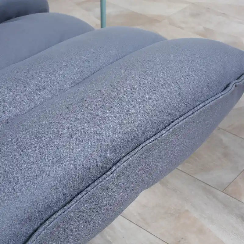 Grauer Dreh-Loungesessel aus Mikrofaser mit verstellbarer Rückenlehne und gepolsterter Sitzfläche
